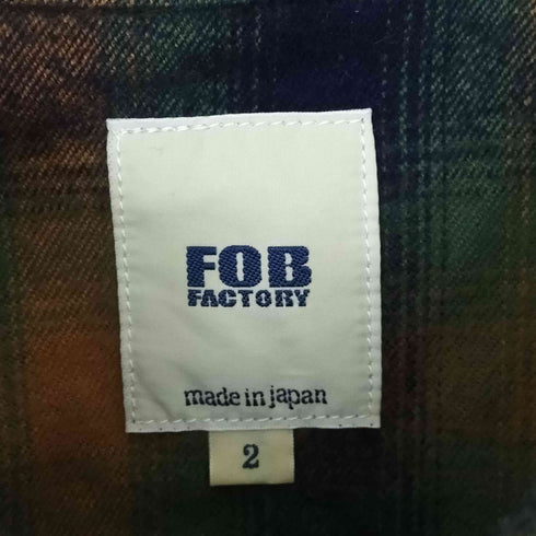 エフオービーファクトリー FOB FACTORY NEL OPEN COLLAR SHIRT 長袖 オンブレチェックシャツ メンズ 2