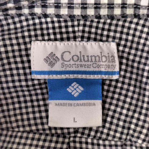 コロンビア Columbia 半袖 ギンガムチェック ボタンダウン シャツ メンズ import:L