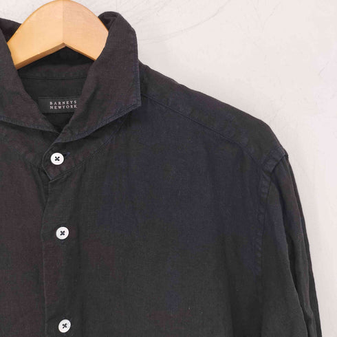 バーニーズニューヨーク BARNEYS NEWYORK L/S ロングスリーブ リネンシャツ メンズ XL