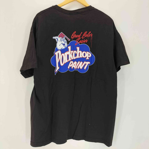 ポークチョップガレージサプライ PORKCHOP GARAGE SUPPLY PORKCHOP PAINT TEE イラストプリント クルーネックTシャツ メンズ import:XL