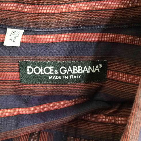 ドルチェアンドガッバーナ DOLCE&GABBANA イタリア製 襟芯 マルチストライプ メンズ 42
