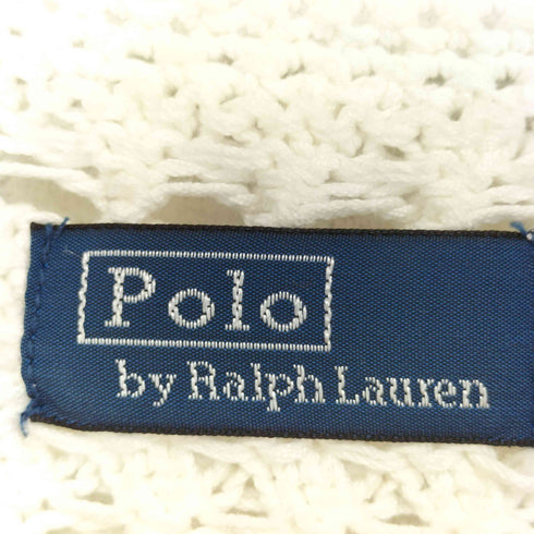 ポロバイラルフローレン Polo by RALPH LAUREN Big Pony クロシェイド コットン カーディガン (100ホワイト) レディース import:M