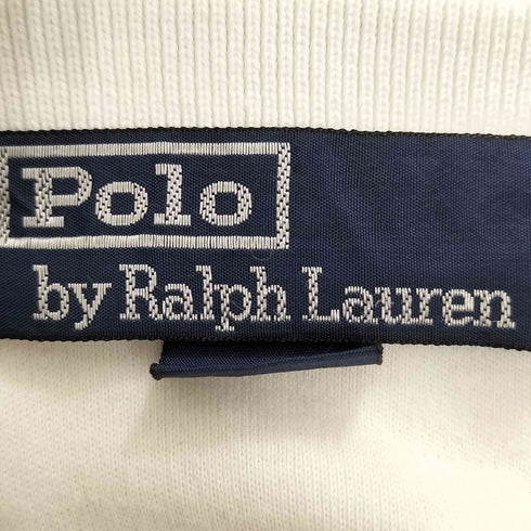 ポロバイラルフローレン Polo by RALPH LAUREN 90s ポニー刺繍 ボーダー 襟ライン コットン 半袖 ポロシャツ メンズ import:M