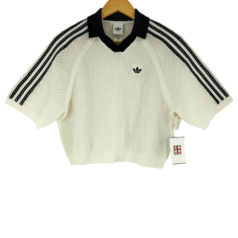 アディダス adidas KNIT CROCHET SS POLO アディカラー ニット かぎ針編み ポロ レディース import:S