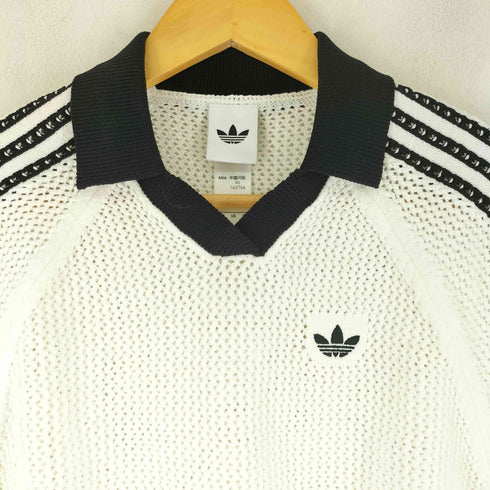 アディダス adidas KNIT CROCHET SS POLO アディカラー ニット かぎ針編み ポロ レディース import:S