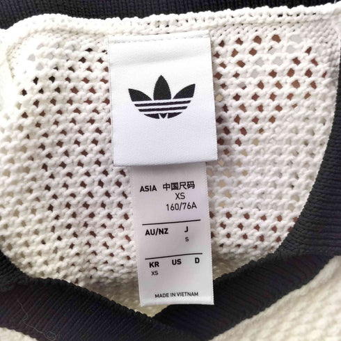 アディダス adidas KNIT CROCHET SS POLO アディカラー ニット かぎ針編み ポロ レディース import:S