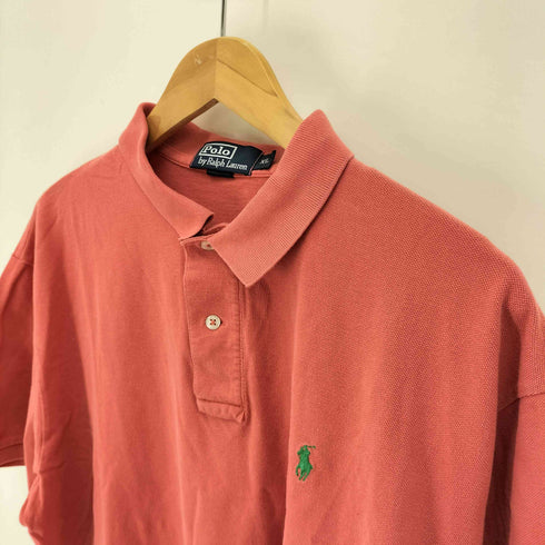 ポロバイラルフローレン Polo by RALPH LAUREN 90S スモールポニー刺繍 鹿の子 S/S ポロシャツ メンズ import:XL