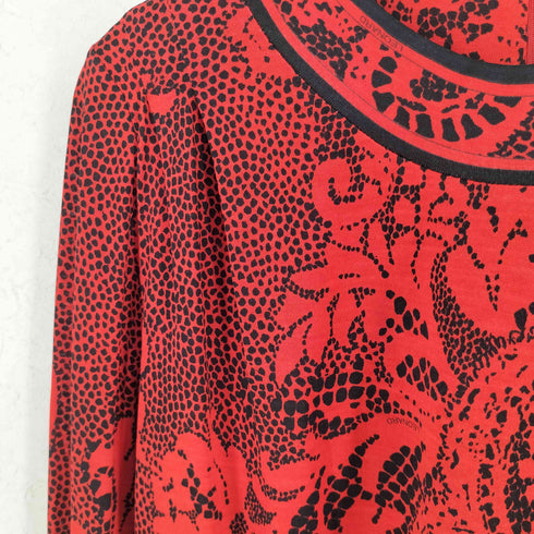 レオナール LEONARD ウール シルク 総柄 長袖 カットソー レディース M