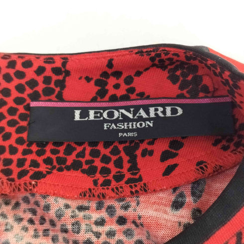 レオナール LEONARD ウール シルク 総柄 長袖 カットソー レディース M