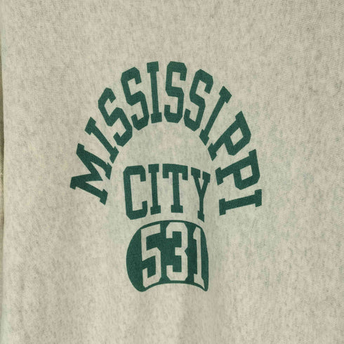 チャンピオン Champion 青単タグ 復刻 REVERSE WEAVE MISSISSIPPI CITY プリント スウェット メンズ import:XL