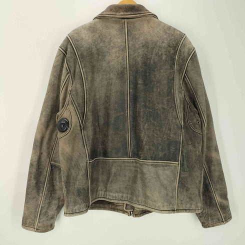 リーバイス Levis 80-90S OLD cowhide ヴィンテージ エイジング フェード ジップアップ 牛革 カウハイド シングル レザー ジャケット メンズ import:XL