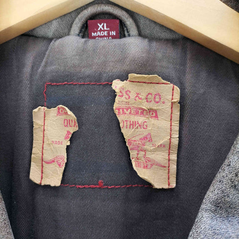 リーバイス Levis 80-90S OLD cowhide ヴィンテージ エイジング フェード ジップアップ 牛革 カウハイド シングル レザー ジャケット メンズ import:XL
