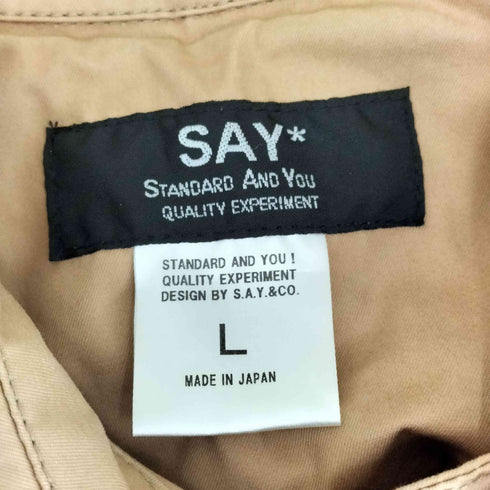 SAY セイ 比翼ステンカラーコート メンズ L
