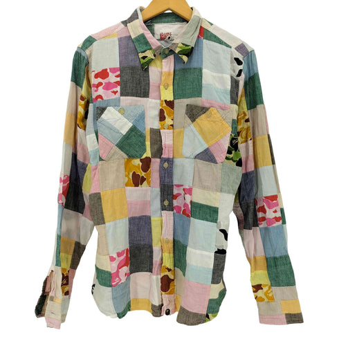 アベイシングエイプ BAPE by A BATHING APE 90-00s パッチワーク 長袖シャツ メンズ import:L