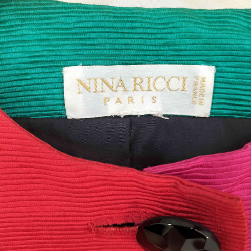 ニナリッチ NINA RICCI マルチカラー ノーカラージャケット レディース