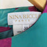 ニナリッチ NINA RICCI シルク100 総柄 バックボタンデザインノーカラー ワンピース レディース 38