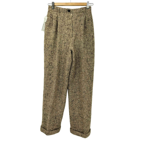 ペリーエリス PERRY ELLIS 80-90s アイルランドファブリック ネップ ウール ツイード スラックス レディース 50-23-9