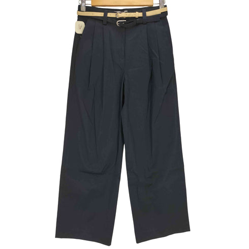 ATTISESSION ベルト タックワイドパンツ レディース JPN:36
