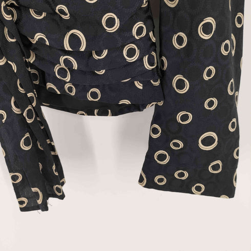 ジョルジオアルマーニ Giorgio Armani 黒タグ リング ドット柄 総柄 シルク テーラードジャケット レディース EUR:38