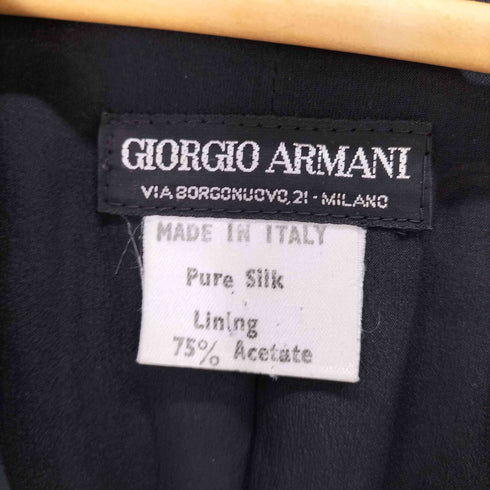 ジョルジオアルマーニ Giorgio Armani 黒タグ リング ドット柄 総柄 シルク テーラードジャケット レディース EUR:38
