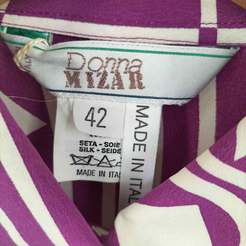 Donna MIZAR イタリア製 シルク100 総柄 プルオーバー シャツ ブルゾン レディース 42