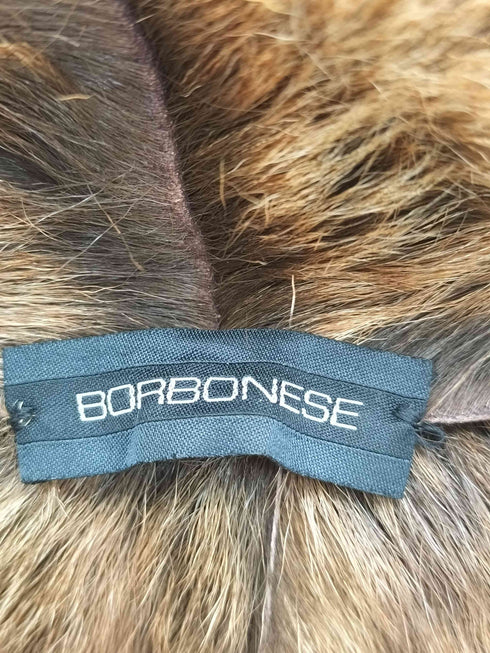 BORBONESE イタリア製 リアルレザー チンストラップ コート レディース 42
