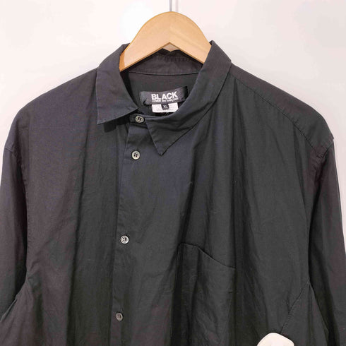 ブラックコムデギャルソン BLACK COMME des GARCONS 22SS アシンメトリー 変形 レギュラーカラー ロングシャツ メンズ JPN:XL