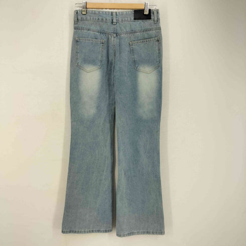 ウエストフリルダメージ加工ブーツカットデニムパンツ レディース JPN:L