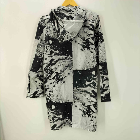 ノーアイディーブラック NO ID.BLACK 21AW Liquid Print Hooded Shirt リキッド プリント フーデッド シャツ 総柄 メンズ JPN:2