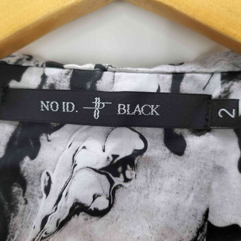 ノーアイディーブラック NO ID.BLACK 21AW Liquid Print Hooded Shirt リキッド プリント フーデッド シャツ 総柄 メンズ JPN:2