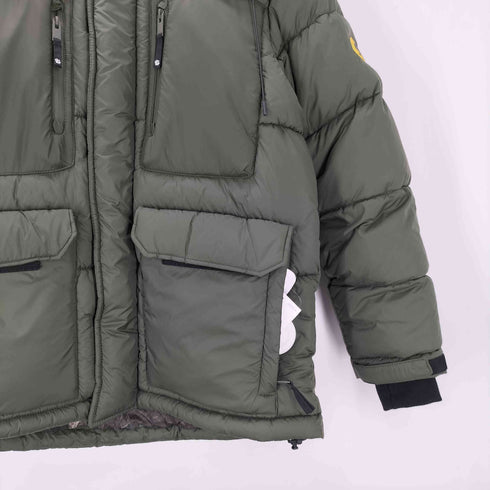 ザラ ZARA dnwr. DOWN JACKET 裏地 迷彩 カモフラ マルチポケット パデット ダウン ジャケット メンズ import:M