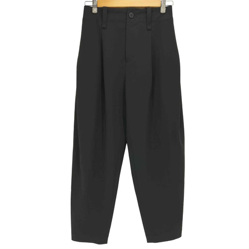 イッセイミヤケ ISSEY MIYAKE 銀タグ タック ポリ テーパード スラックス レディース JPN:2