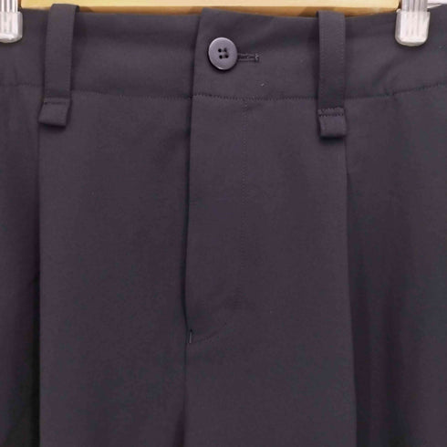 イッセイミヤケ ISSEY MIYAKE 銀タグ タック ポリ テーパード スラックス レディース JPN:2