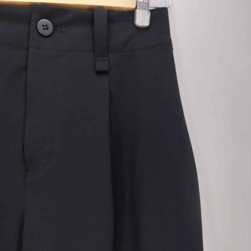 イッセイミヤケ ISSEY MIYAKE 銀タグ タック ポリ テーパード スラックス レディース JPN:2