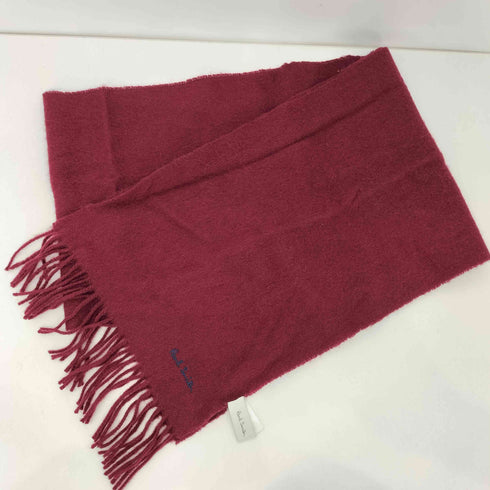 ポールスミス Paul Smith 英国製 ロゴ刺繍 ラムウール マフラー メンズ