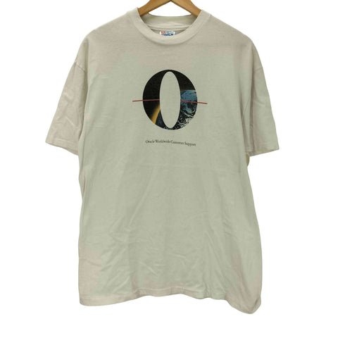 ヘインズ Hanes 90S BEEFY-T ボディ USA製 IT 企業 ロゴ 両面 プリント Tシャツ 裾袖 シングル メンズ import:L