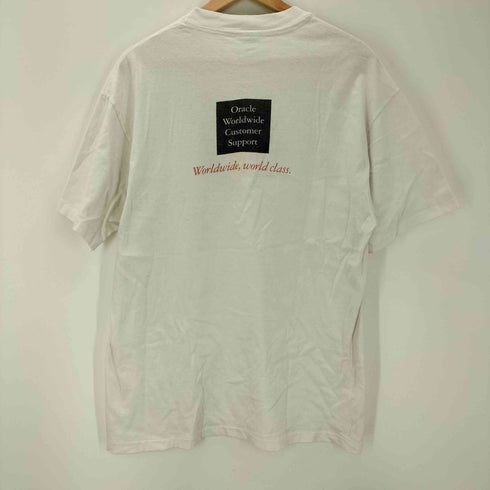 ヘインズ Hanes 90S BEEFY-T ボディ USA製 IT 企業 ロゴ 両面 プリント Tシャツ 裾袖 シングル メンズ import:L