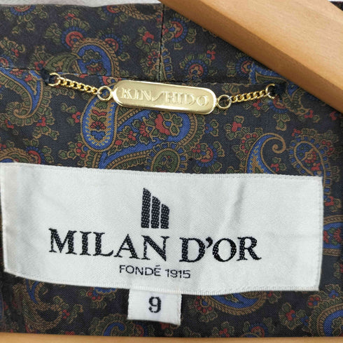 MILAN D'OR ミランドール シルク100 ペイズリー柄 コクーンコート レディース 9