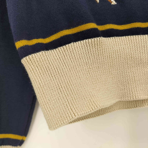 PALAVA アニマル ホース 刺繍 クルーネック カーディガン レディース import:M