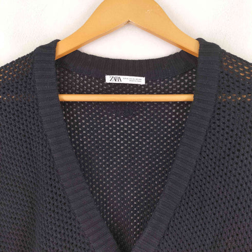 ザラ ZARA メッシュ ニット カーディガン メンズ US XL