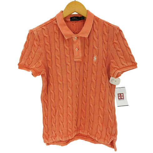 ポロラルフローレン POLO RALPH LAUREN ケーブルニット 半袖ポロシャツ レディース L