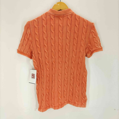 ポロラルフローレン POLO RALPH LAUREN ケーブルニット 半袖ポロシャツ レディース L