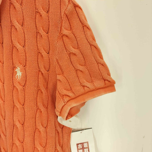 ポロラルフローレン POLO RALPH LAUREN ケーブルニット 半袖ポロシャツ レディース L