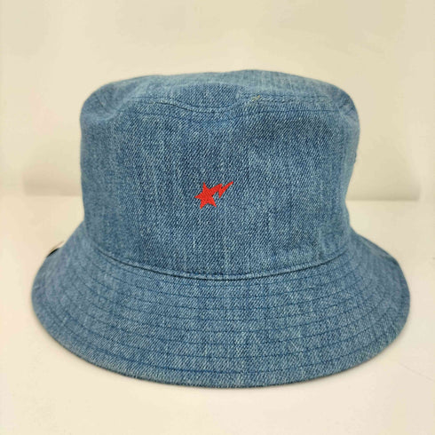 アベイシングエイプ A BATHING APE Embroidered Logo Denim Bucket Hat ロゴ刺繍 デニム バケットハット メンズ L