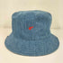 アベイシングエイプ A BATHING APE Embroidered Logo Denim Bucket Hat ロゴ刺繍 デニム バケットハット メンズ L