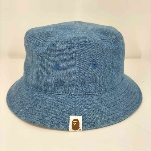 アベイシングエイプ A BATHING APE Embroidered Logo Denim Bucket Hat ロゴ刺繍 デニム バケットハット メンズ L