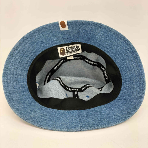 アベイシングエイプ A BATHING APE Embroidered Logo Denim Bucket Hat ロゴ刺繍 デニム バケットハット メンズ L