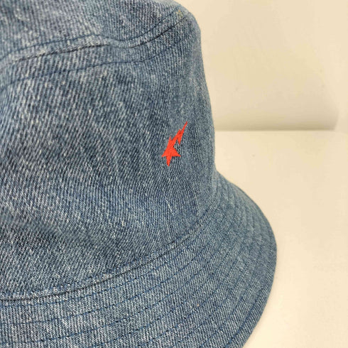 アベイシングエイプ A BATHING APE Embroidered Logo Denim Bucket Hat ロゴ刺繍 デニム バケットハット メンズ L