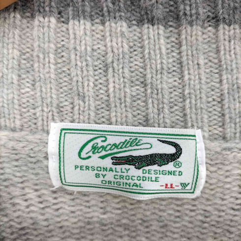 クロコダイル crocodile ウール混 ヘンリーネック ニット セーター メンズ LL