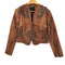 ディーゼルブラックゴールド DIESEL BLACK GOLD カーフレザー リーフパッチワークジャケット レディース XS